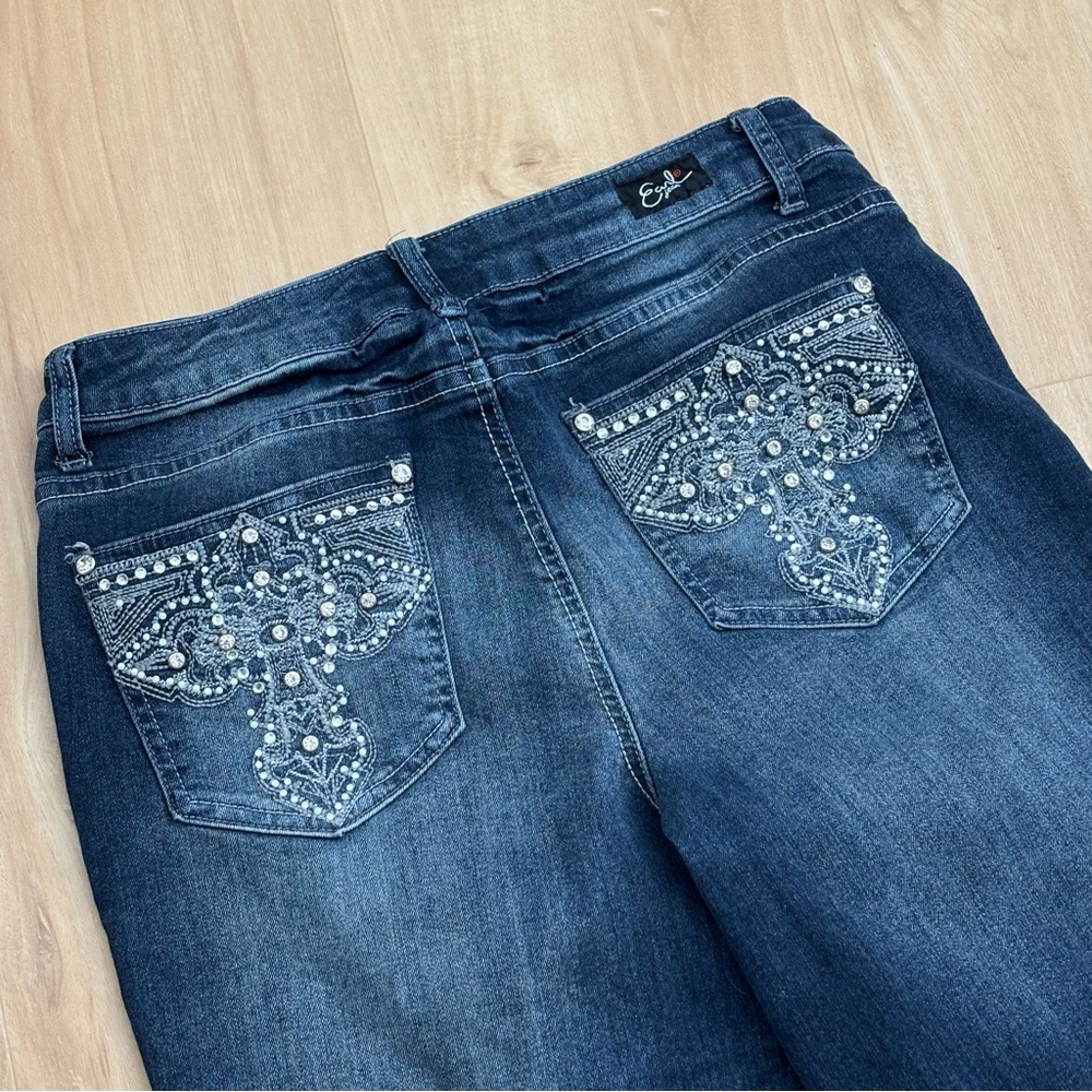 Earl Jeans Straight Leg Dark Blue with Embellished Pockets
